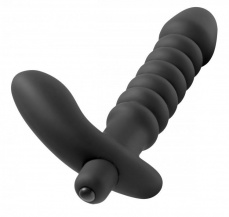 Prostatic Play - 羅紋矽膠前列腺刺激震動器 - 黑色 照片