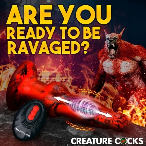 Creature Cocks - Hell Wolf 地獄狼抽插式仿真陽具 - 紅色 照片