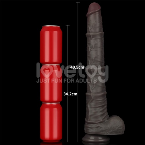 Lovetoy - 16" Dual Layered King Sized Cock - Black photo