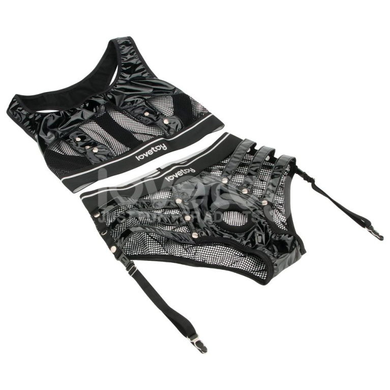 Lovetoy - Rebellion Reign Harness Strap-On Set L/XL - Black photo