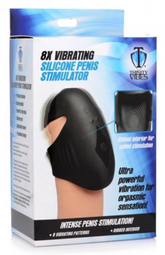Trinity Vibes - 8X Vibro Penis Stimulator - Black photo