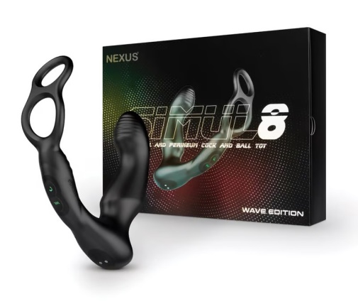 Nexus - Simul8 Wave Prostate Massager w Ring - Black photo