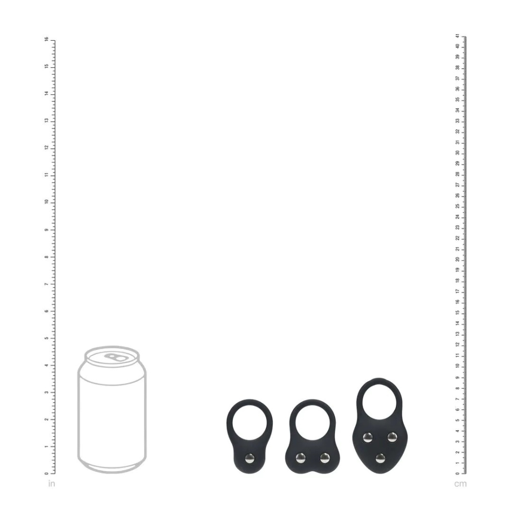 Levelz - 训练型阴茎环 3件套装 - 黑色 照片-5