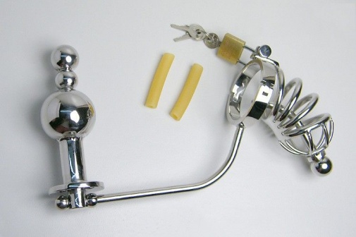 XFBDSM - Chastity Device with Anal Plug - Stainless Steel photo