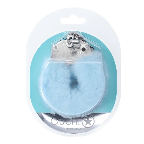 Ouch - Heavy-Duty Fluffy Hand Cuffs - Powder Blue 照片