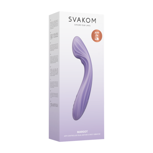 SVAKOM Margot 双摩打深层刺激智能按摩棒专为精准刺激 G 点而设,结合了内部角度压力与内外振动。头部... SVAKOM - Margot 双摩打深层刺激智能按摩棒 - 淡紫色漩涡纹 照片