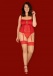Obsessive - Blossmina 緊身束衣連丁字褲 - 紅色 - 4XL/5XL 照片-3