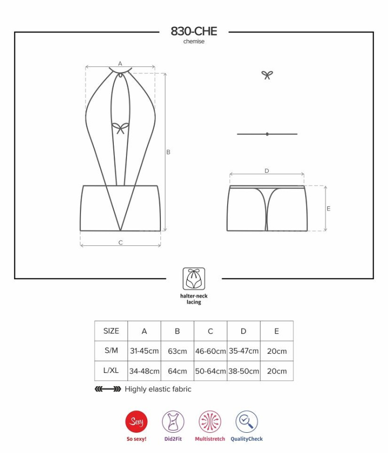 Obsessive - 830-CHE-1 chemise & thong - S/M photo