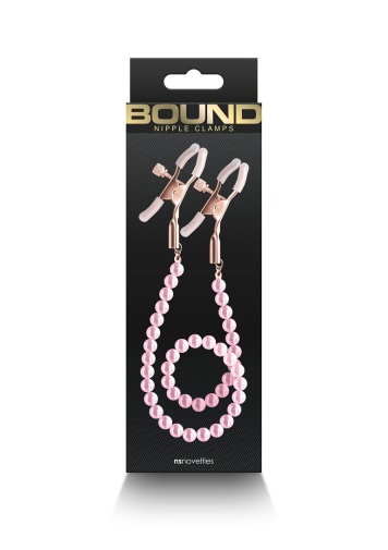 NS Novelties - Bound DC1 Nipple Chain Clamps - Pink photo
