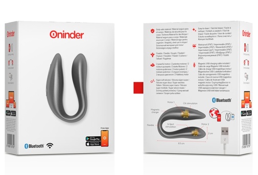 Oninder - 手機程式遙控雙頭震動器 - 黑色 照片
