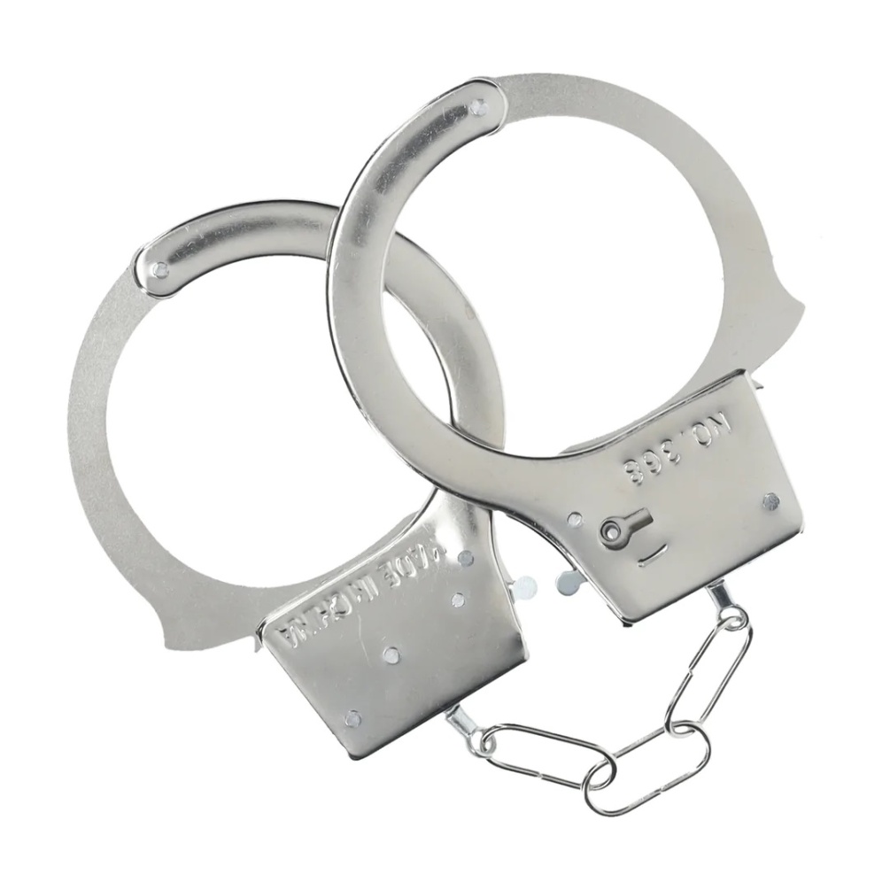 Enhance your intimate moments with these playful, metal hand... Ouch - Classic Metal Hand Cuffs - Silver photo-2