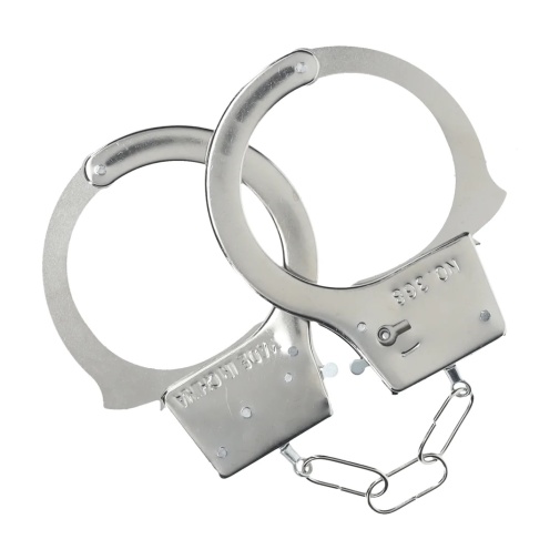 Ouch - Classic Metal Hand Cuffs - Silver photo