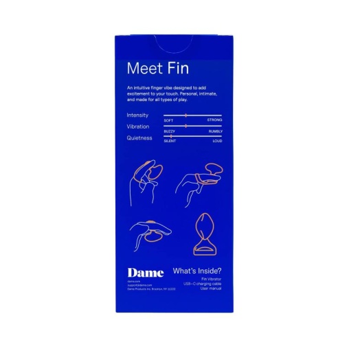 Dame - Fin 2.0 Finger Vibrator - Citrus photo