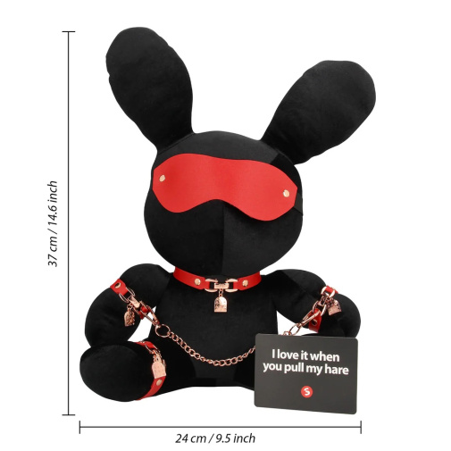 S-Line - Bondage Rabbit Velvet Toy - Black 照片
