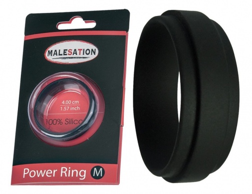 Malesation - Power 陰莖環 中碼 4cm - 黑色 照片