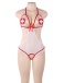 Ohyeah - Nurse Crotchless Teddy Costume - White - XL photo-4