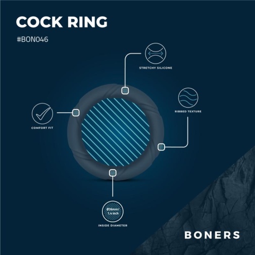 Boners - Ergo Cock Ring - Grey 照片