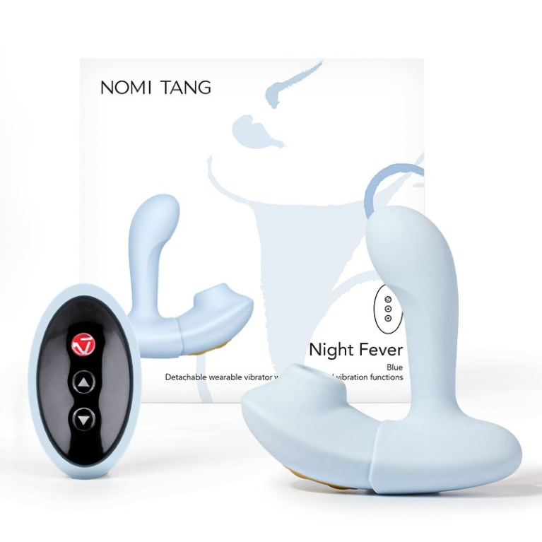 Nomi Tang - Night Fever 穿戴式遙控 2合1 吸吮震動器 - 藍色 照片