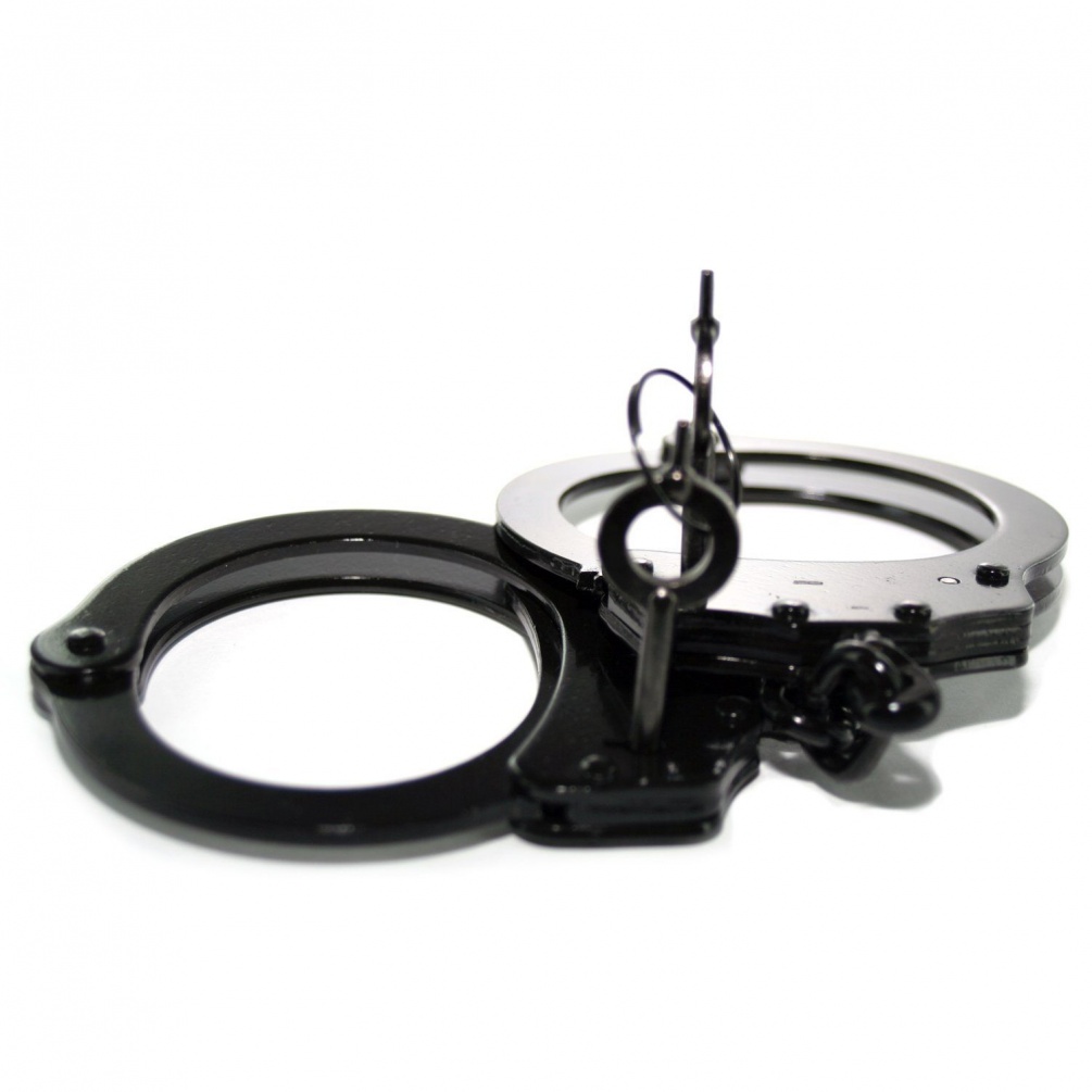 Made of high quality black plated steel, these cuffs are als... STD - Black Steel Handcuff photo-4