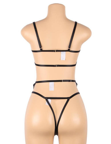 Ohyeah - Embroidery Bra Set - Black - XL photo