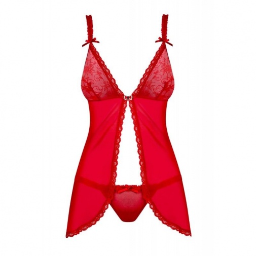 Obsessive - Romansia 连身裙和丁字裤 - 红色 - L/XL 照片