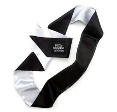 Fifty Shades - All Mine Deluxe Blindfold - Black/Silver photo