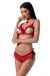 Passion - Cherry Set w Open Bra - Red - S/M photo