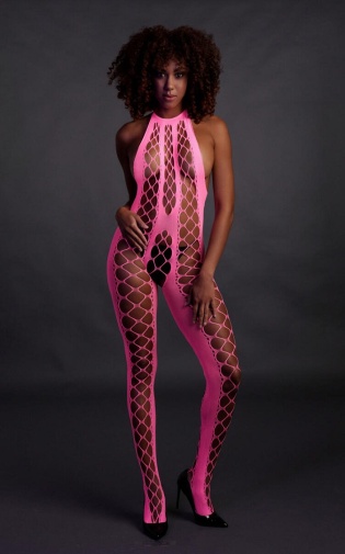 Ouch - Glow In Dark Bodystocking - Pink photo