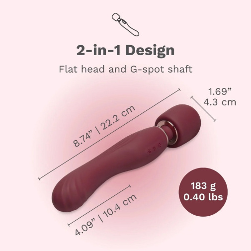 Le Wand - Flat Double Ended Vibrator - Red 照片