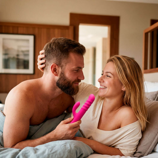 Lovense - Velvo 旋轉G點刺激頭&波浪滾珠兔仔按摩棒 - 粉色 照片