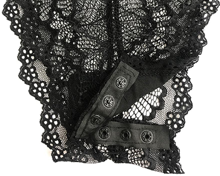 Crescente - Bodysuit, Lace-up Strings CR-013 M - Black photo