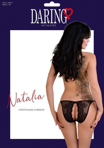 Daring - Natalia Crotchless Cheekini - Black - L/XL photo