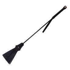 Rouge - Leather Tasselled Riding Crop - Black photo