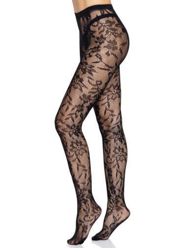 Leg Avenue - Chantilly Floral Lace Tights - Black photo