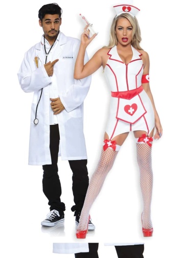 Leg Avenue - ER Hottie Nurse Vinyl Costume - White - S photo