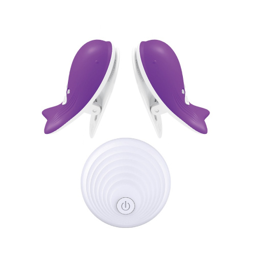 Liebe Seele - Dolphin Vibro Nipple Clamps - Purple 照片