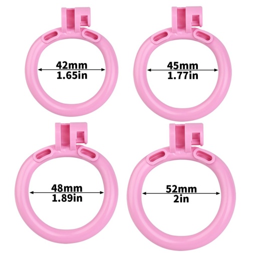 FAAK - Chastity Cage 45mm w Catheterization Hood - Pink 照片