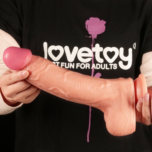 Lovetoy - 10" 雙層皮膚矽膠製仿真陽具 - 肉色 照片