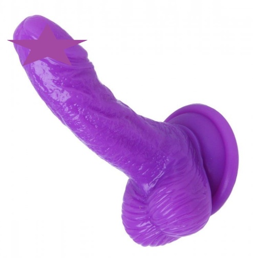 Frisky - 4“ 矽胶弧形吸盘假阳具 - 紫色 照片