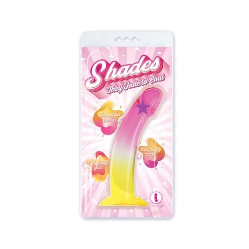 Icon Brands - Shades Jelly Dildo L - Pink/Yellow photo