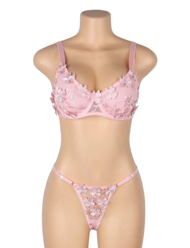 Ohyeah - Floral Bra Set - Pink - M 照片