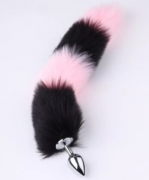 MT - 尾巴後庭塞 連貓耳朵 - 粉紅色/黑色 照片