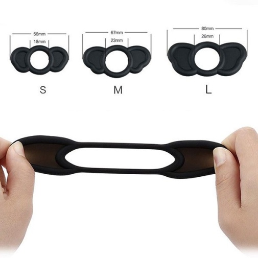 Canwin - Elephant Rings 3 pcs Set - Black  photo