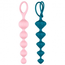 Satisfyer - 后庭串珠套装 - 蓝 & 粉红色 照片