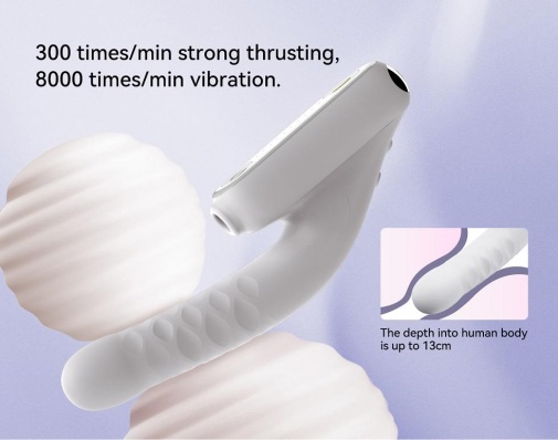 Qingnan - Thrusting Vibrator w Suction #7 - Flesh Pink photo