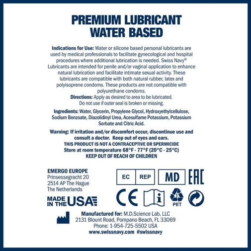 Swiss Navy - Water-Based Lubricant - 30ml photo