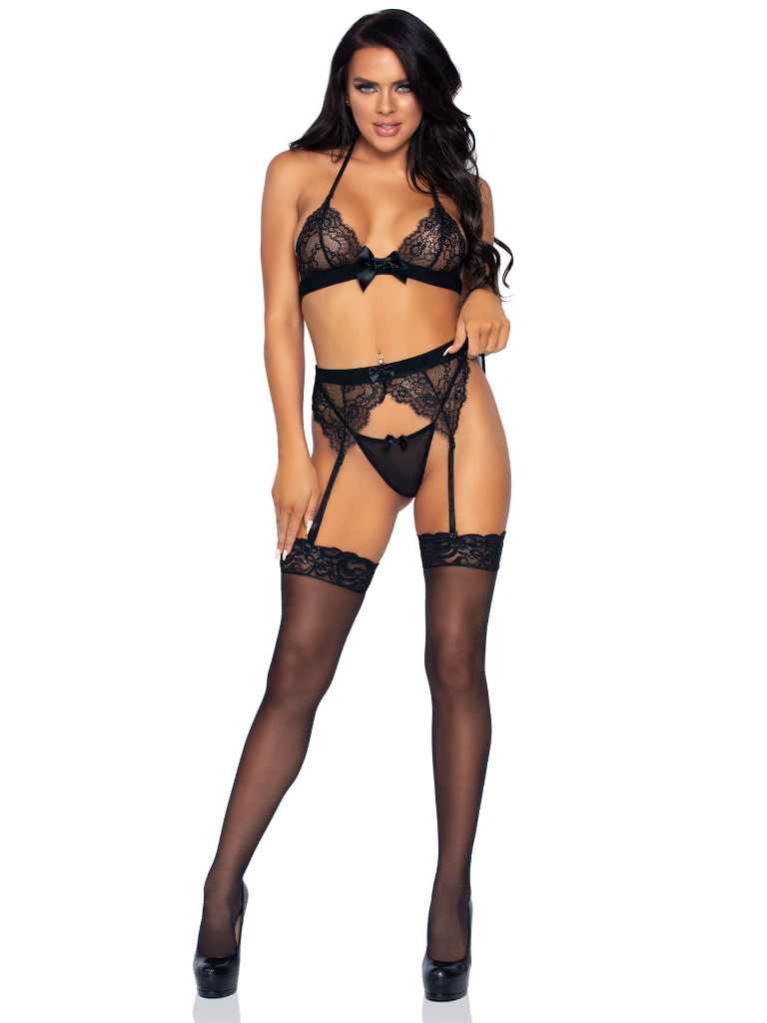 Leg Avenue - True Romance Lace Set - Black - M photo