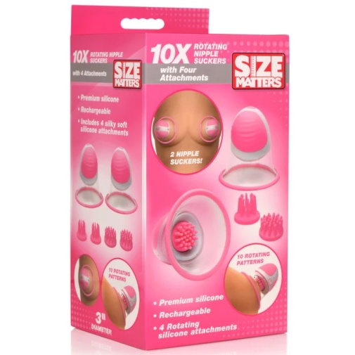 Size Matters - 10X Rotating Nipple Suckers - Pink photo