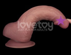 Lovetoy - 8.5'' 双层柔软震动假阳具 - 肉色 照片