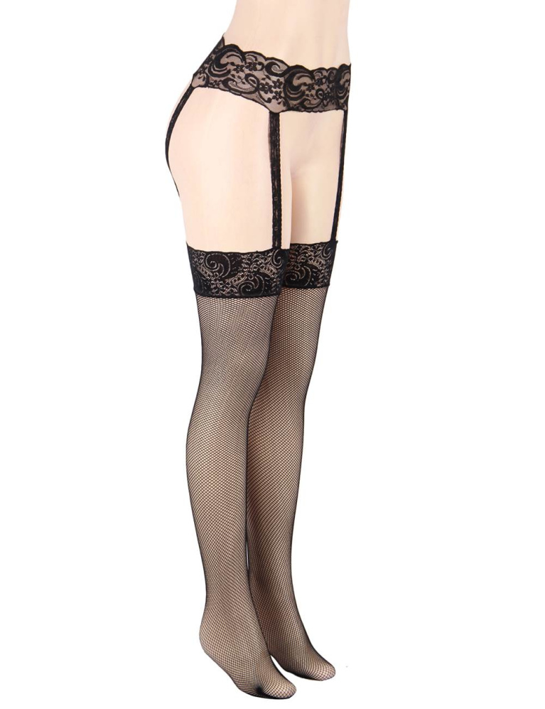 Ohyeah - Flowers Net Pantyhose - Black - M photo